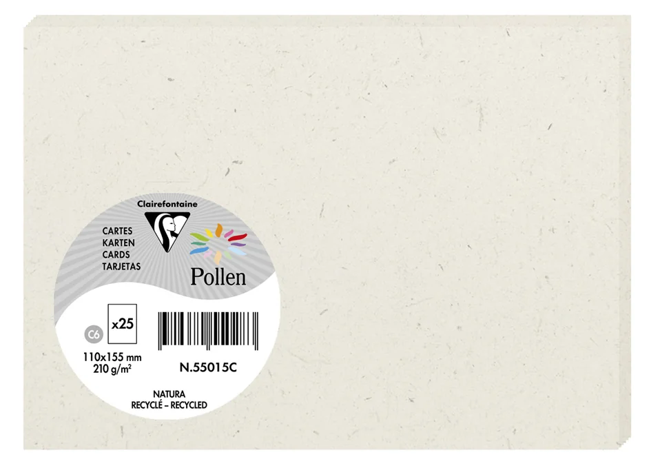 Pollen by Clairefontaine Carte 82 x 128 mm, Natura - OEM 55016C