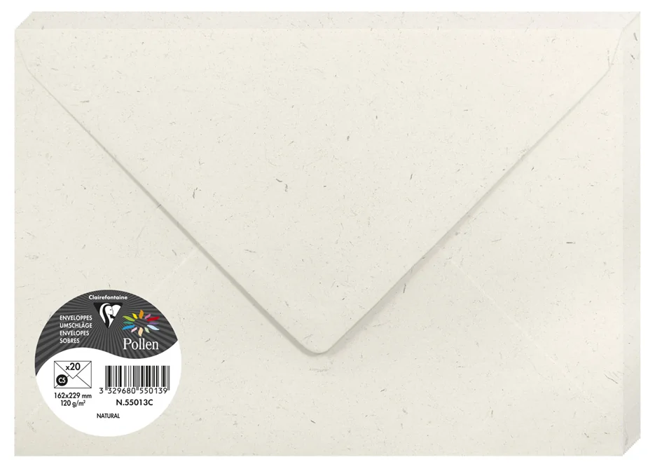 Pollen by Clairefontaine Enveloppes C5, Natura - OEM 55013C