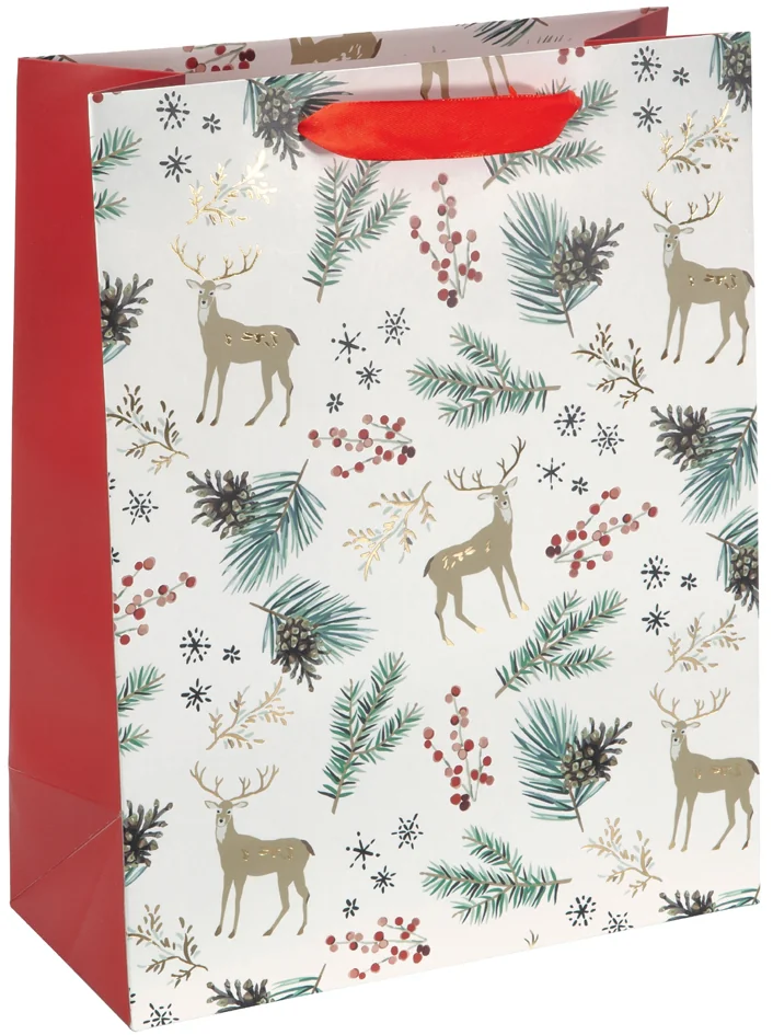 sigel Sac cadeau de Noël 'Christmas Motifs Watercolor' petit - OEM GT133
