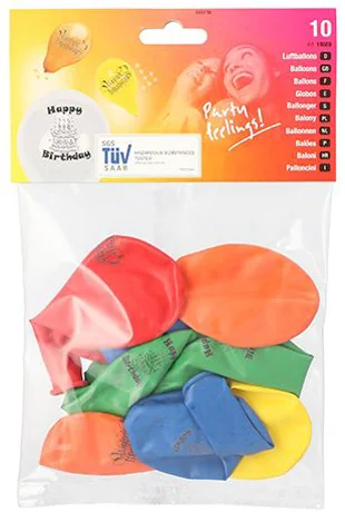 PAPSTAR Ballon de baudruche 'Happy Birthday', assorti - OEM 18689