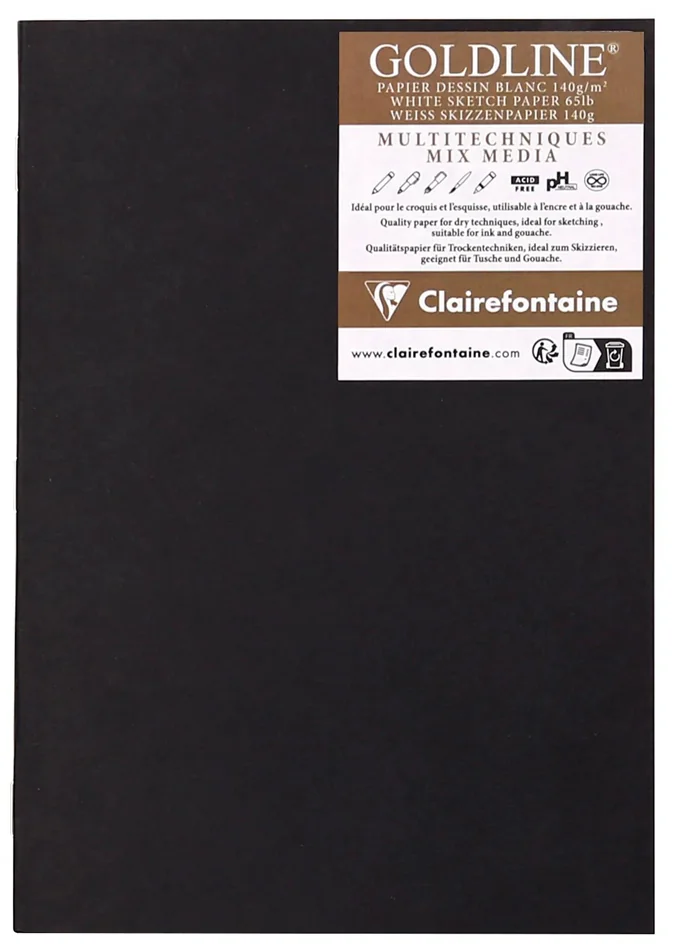 Clairefontaine Carnet de dessin GOLDLINE, A5, noir - OEM 975524C