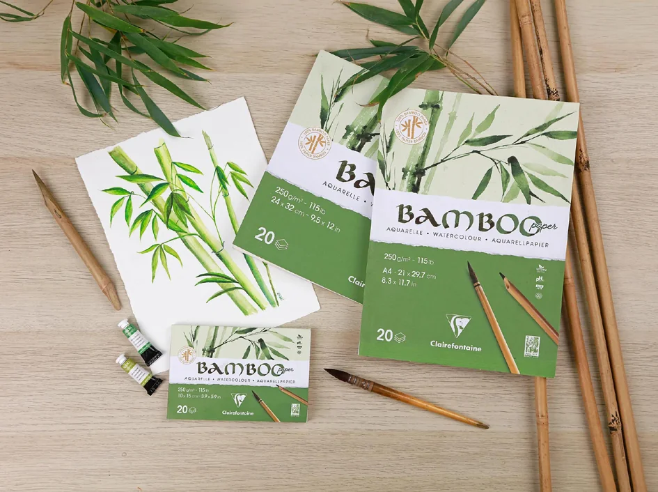 Clairefontaine Bloc de papier aquarelle BAMBOO, 250 g/m2, A4 - OEM 975919C