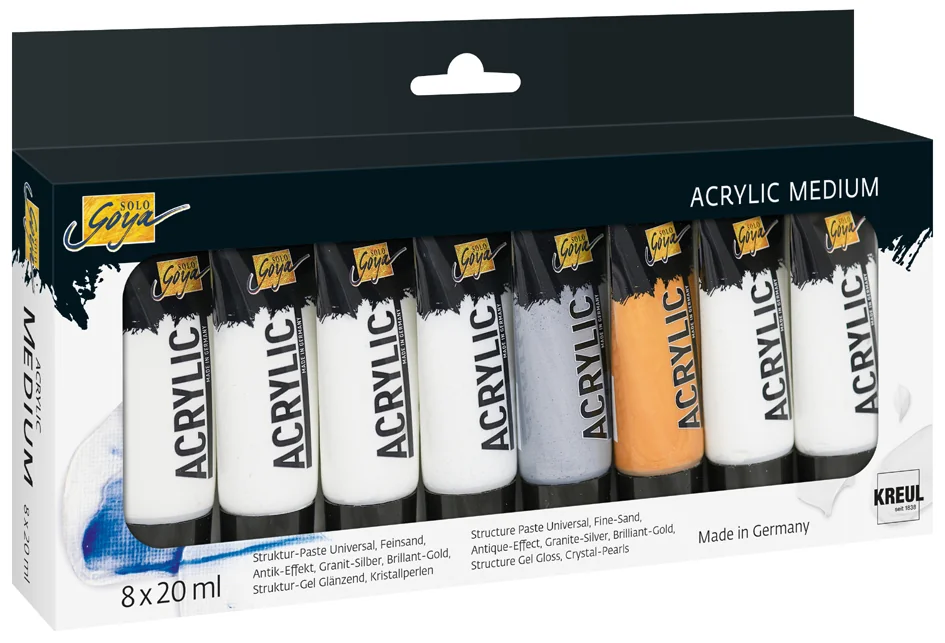 KREUL Acrylique SOLO Goya Medium, 20 ml, set de 8 - OEM 85931