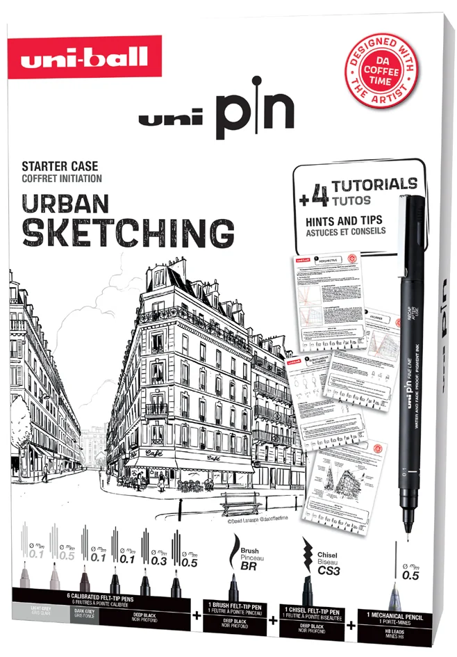 uni-ball Coffret d'initiation uni pin URBAN SKETCHING - OEM CF PIN/8 004