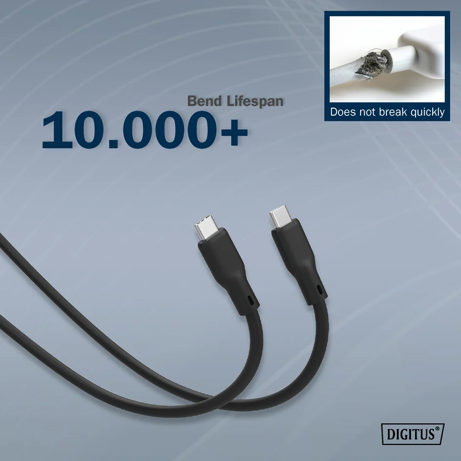 DIGITUS Câble USB 3.2 en silicone, USB-C, 0,5 m - OEM AK-300342-005-S – Image 4