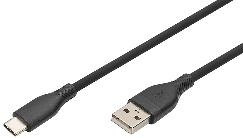 DIGITUS Câble USB 2.0 silicone, USB-C - USB-A, 0,5 m, noir - OEM AK-300340-005-S