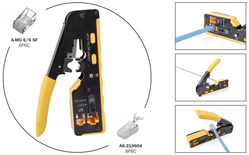 DIGITUS Outil de sertissage multimodulaire, pass through - OEM DN-94025