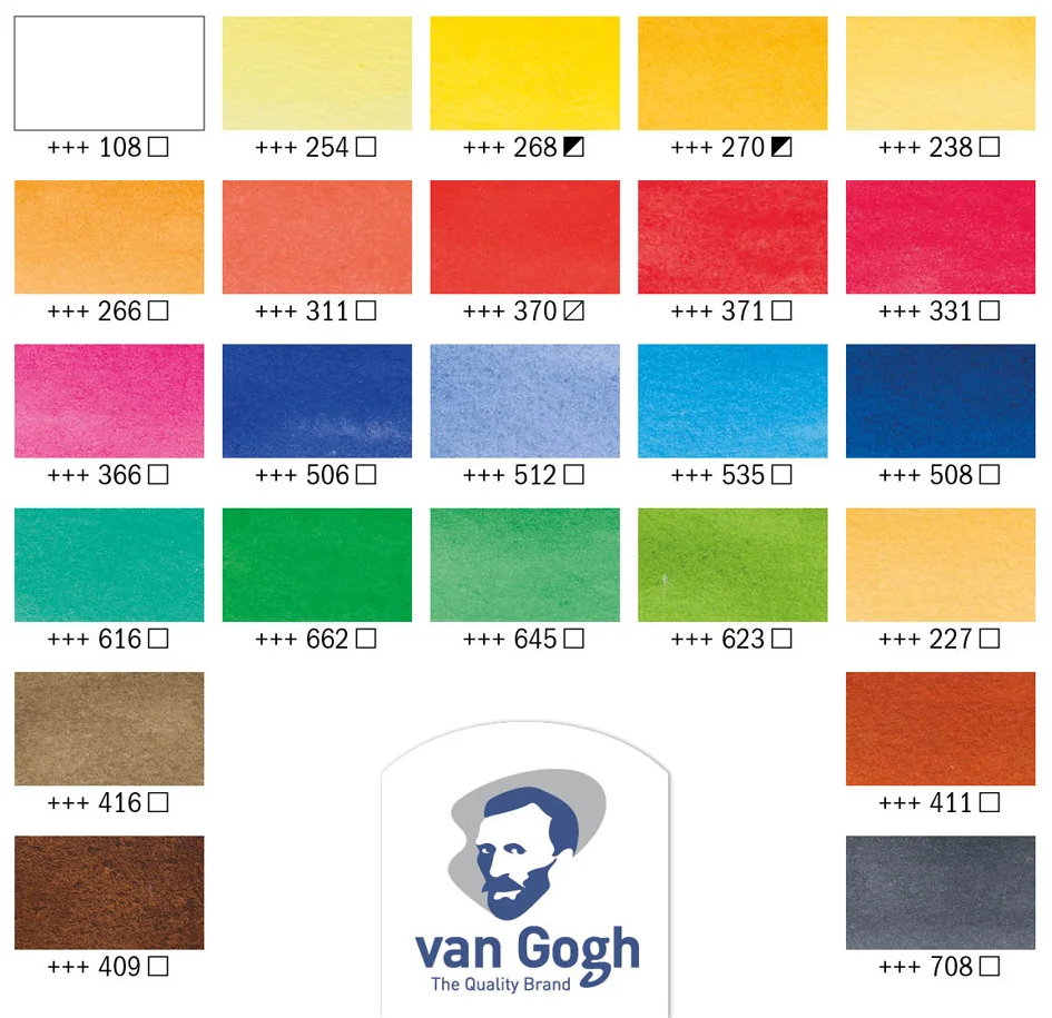 ROYAL TALENS Coffret en bois aquarelle Van Gogh, set de 24 - OEM 20848624