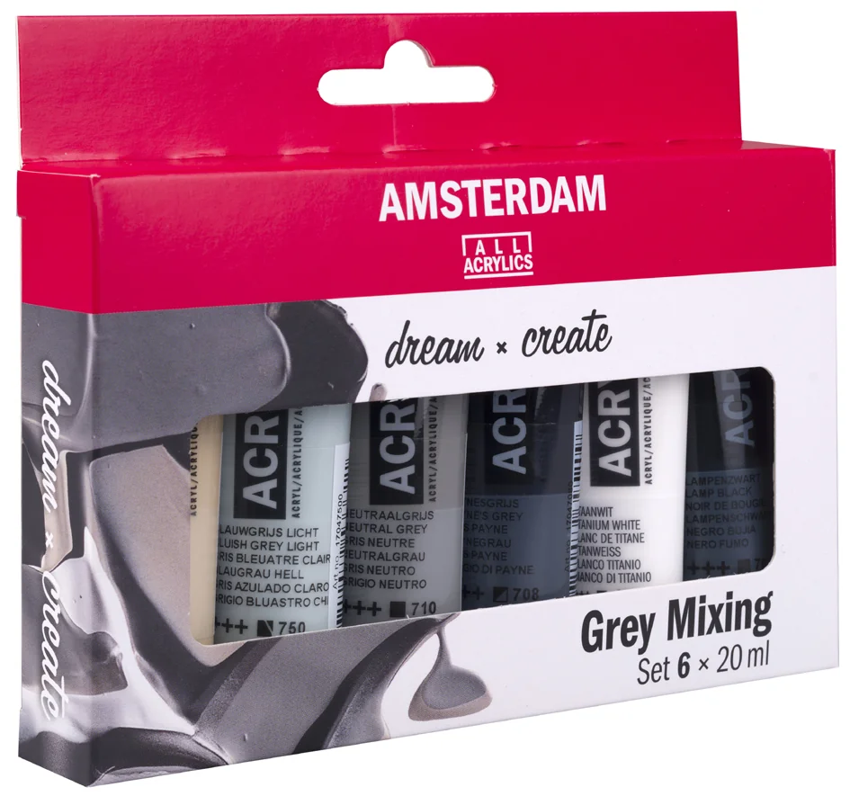 ROYAL TALENS Peinture acrylique AMSTERDAM, set de gris - OEM 17820505