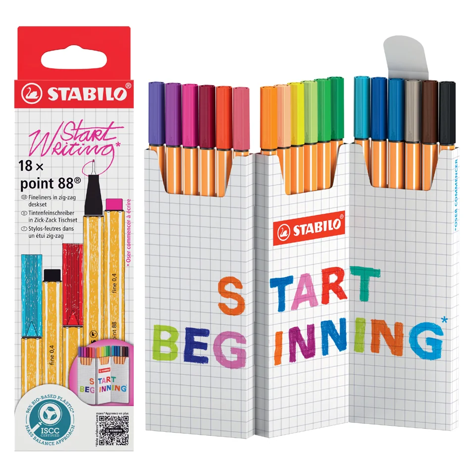 STABILO Feutre fin point 88, set zigzag de 18 pièces - OEM 8818/5