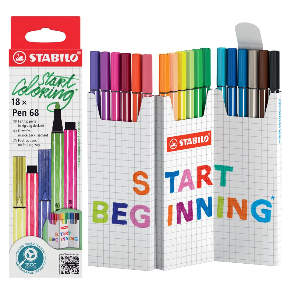 STABILO Feutre Pen 68, set zigzag de 18 pièces - OEM 6818/8