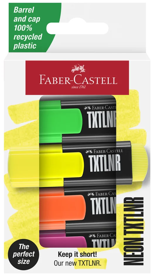 FABER-CASTELL Mini-surligneur TXTLNR, étui en carton de 4 - OEM 154204