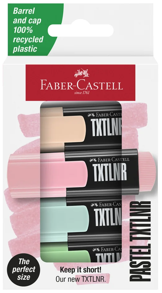 FABER-CASTELL Mini-surligneur TXTLNR Pastel, étui de 8 - OEM 154218