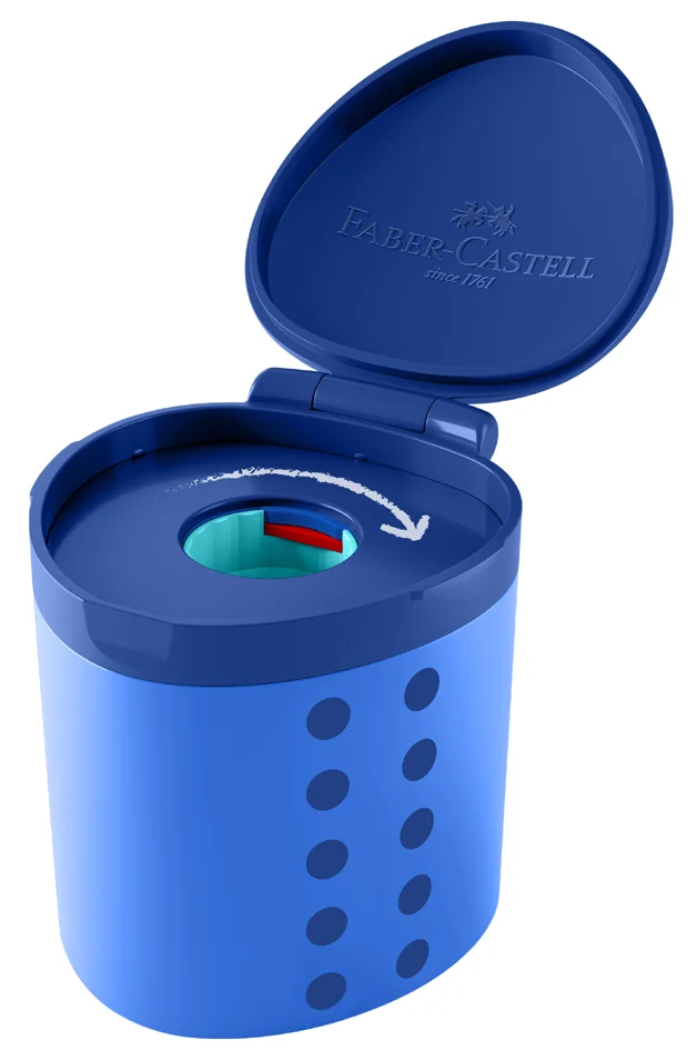 FABER-CASTELL Taille-crayon avec réservoir Grippy, bleu - OEM 181790