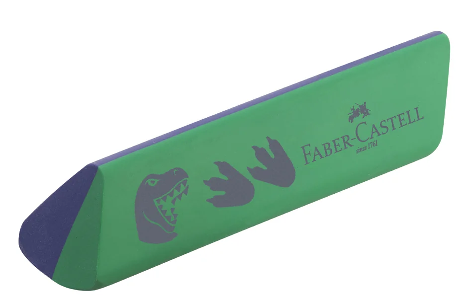 FABER-CASTELL Gomme en plastique 'Dino', vert/bleu - OEM 188750