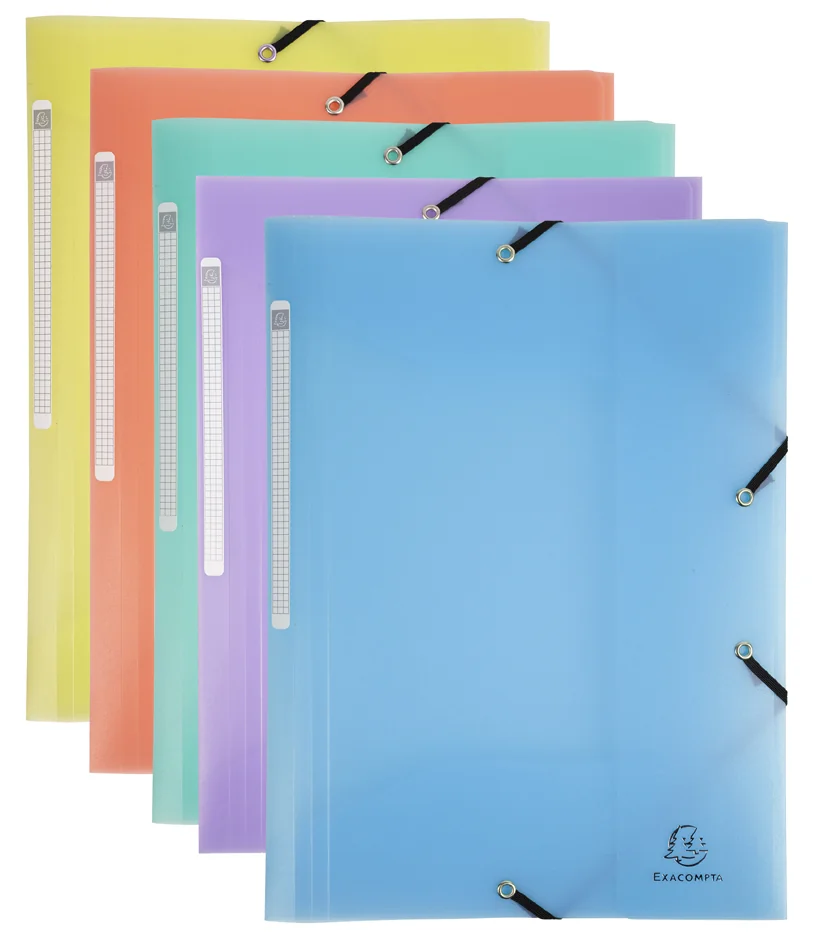 EXACOMPTA Chemise à élastiques Chromaline, PP, A4, assorti - lot de 5 - OEM 55170E