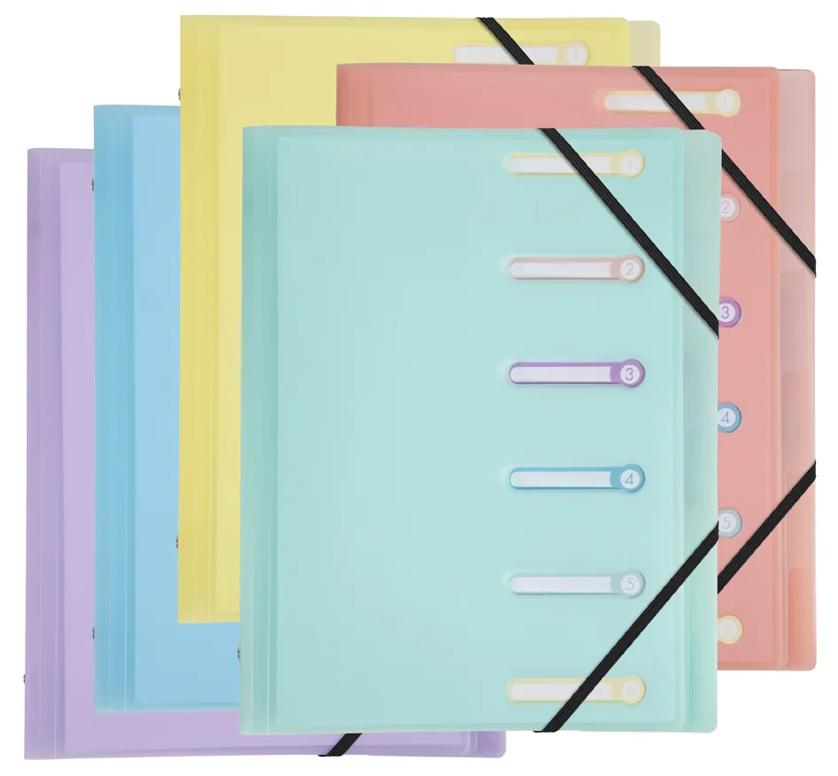 EXACOMPTA Trieur Chromaline, A4, 6 compartiments, assorti - lot de 10 - OEM 56170E