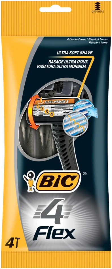 BIC Rasoir jetable 4 Flex, pour hommes, pack de 4 - OEM 8896951