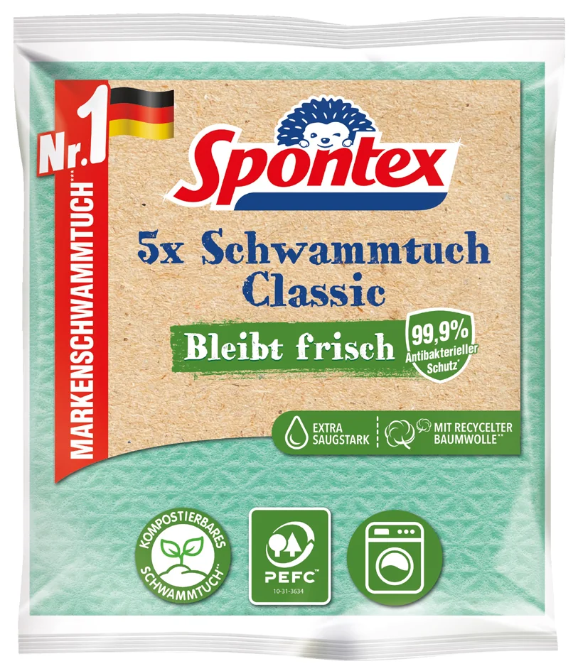 Spontex Chiffon-éponge Classic, pack de 5 - OEM 19200216