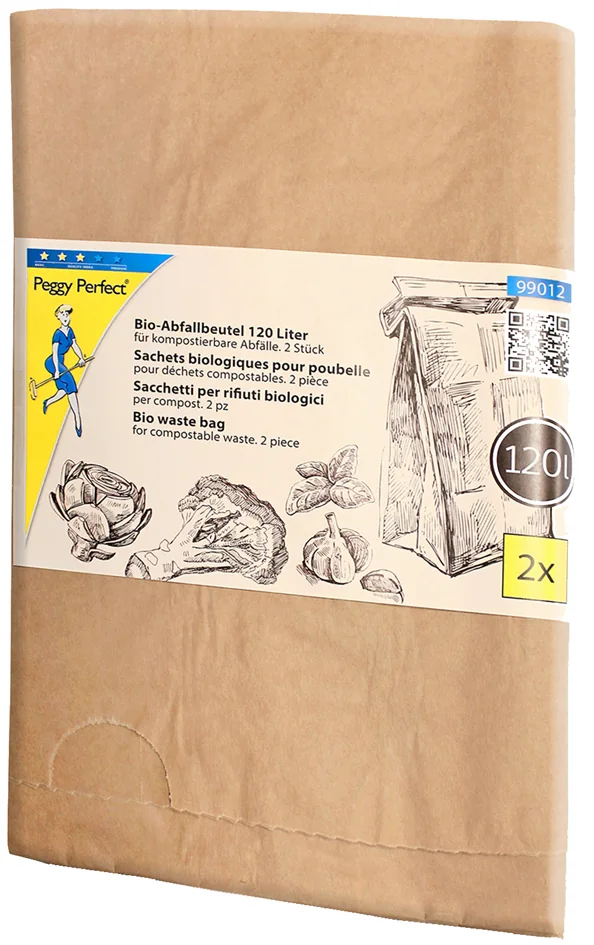 Peggy Perfect Sac poubelle compostable, 120 litres, marron - OEM 99012