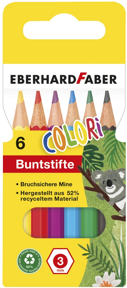 EBERHARD FABER Crayon de couleur COLORI, court, étui de 6 - OEM 514906