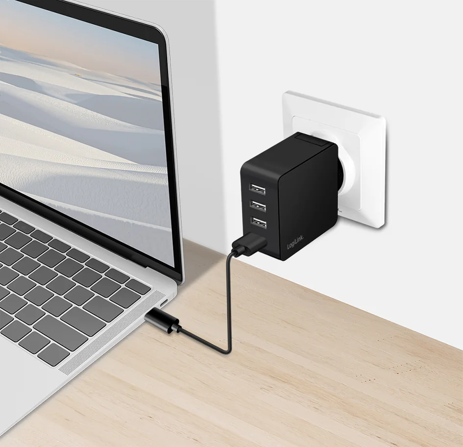 LogiLink Chargeur secteur USB, 4x USB-A, 24 watts, noir - OEM PA0336