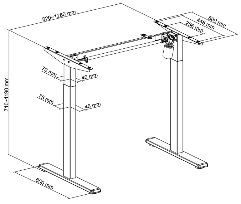 LogiLink Piètement de bureau, électrique, noir - OEM EO0052