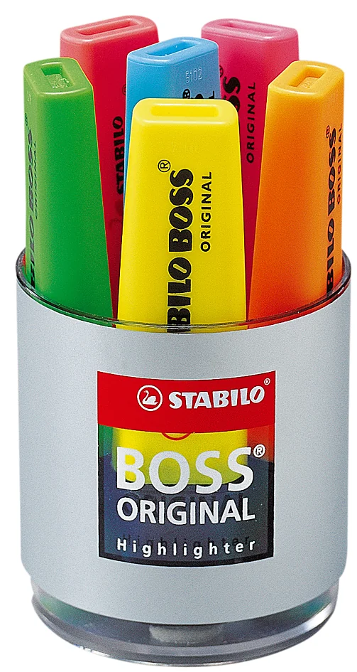 STABILO Surligneur BOSS ORIGINAL, boîte ronde de 6 - OEM 7006