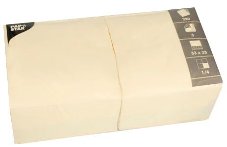 PAPSTAR Serviettes lunch, 330 x 330 mm, crème - OEM 12478