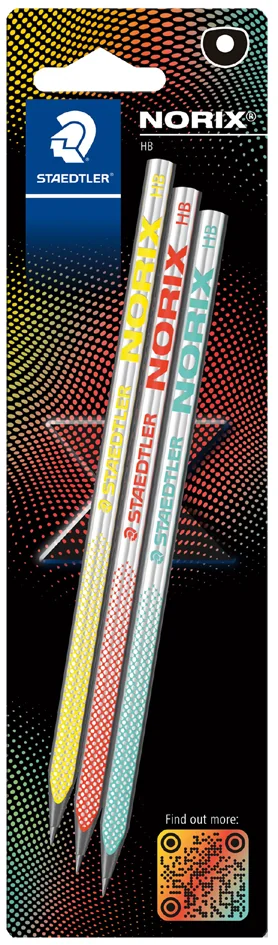 STAEDTLER Crayon de papier NORIX, HB, blister de 3 - OEM 181-HBBK3