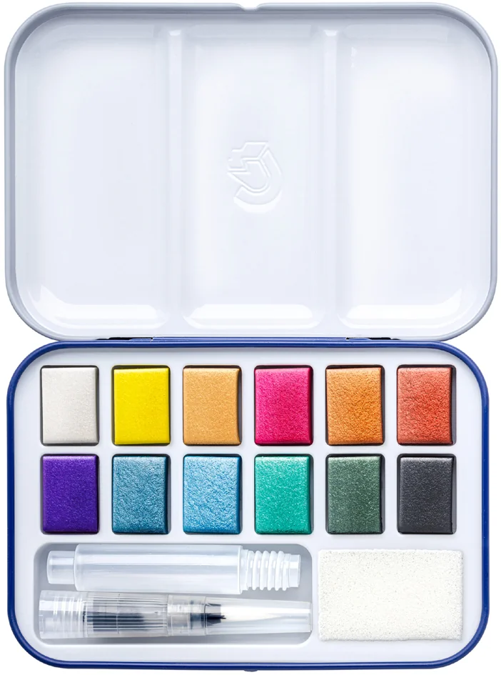 STAEDTLER Peinture aquarelle métallisée, étui en métal de 12 - OEM 888M M12-C