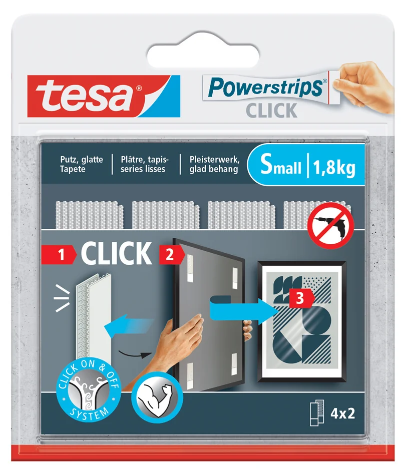 tesa Bande auto-agrippante Powerstrips CLICK, small, blanc - OEM 77720-00000-00