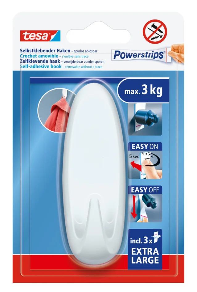 tesa Crochet Powerstrips EXTRA LARGE ovale, blanc - OEM 59025-00000-00