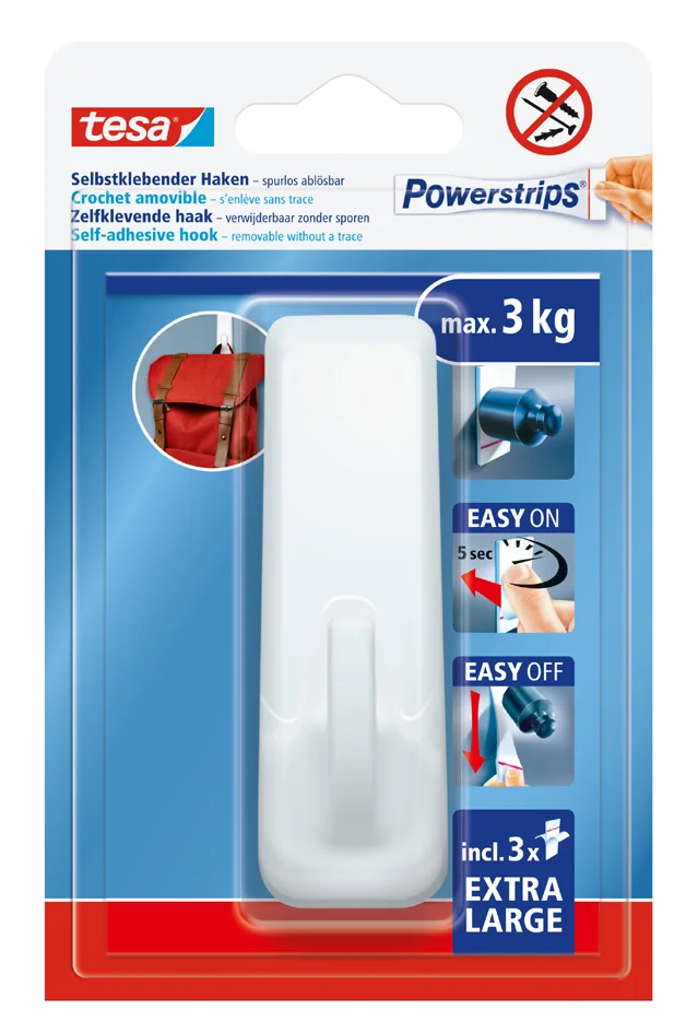 tesa Crochet Powerstrips EXTRA LARGE rectangulaire, blanc - OEM 59029-00000-00