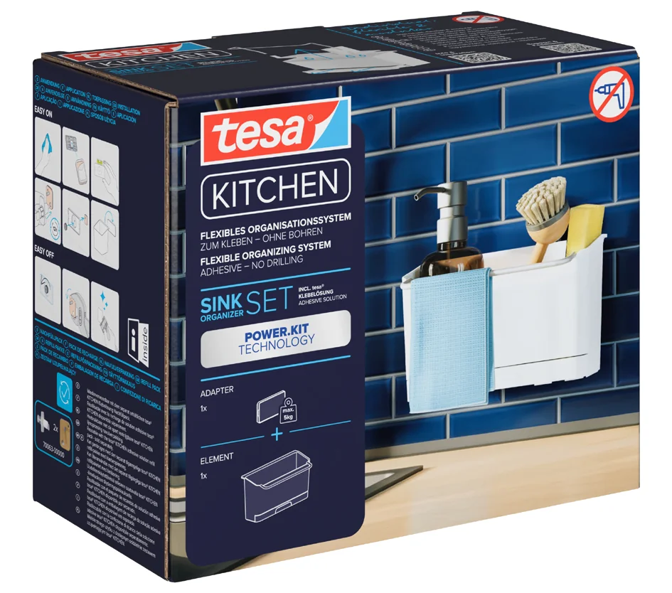 tesa KITCHEN Rangement pour évier, blanc - OEM 70046-00000-01