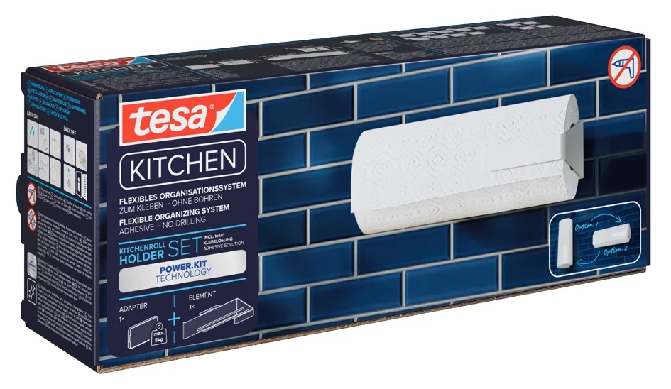 tesa KITCHEN Porte-rouleau de cuisine, blanc - OEM 70048-00000-01