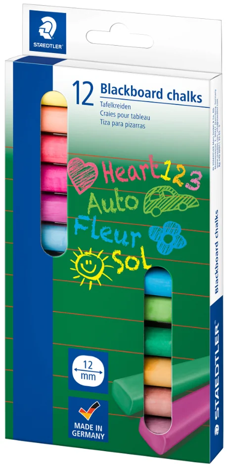 STAEDTLER Craie pour tableau, étui en carton de 12, assorti - OEM 2360