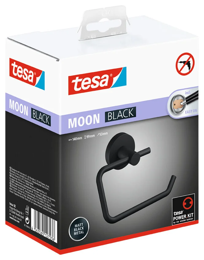 tesa Support rouleau de papier toilette MOON BLACK, noir - OEM 40560-00000-00