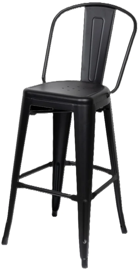 PAPERFLOW Chaise de bar d'extérieur URBAN, set de 2, noir - OEM THURBAOX2.01