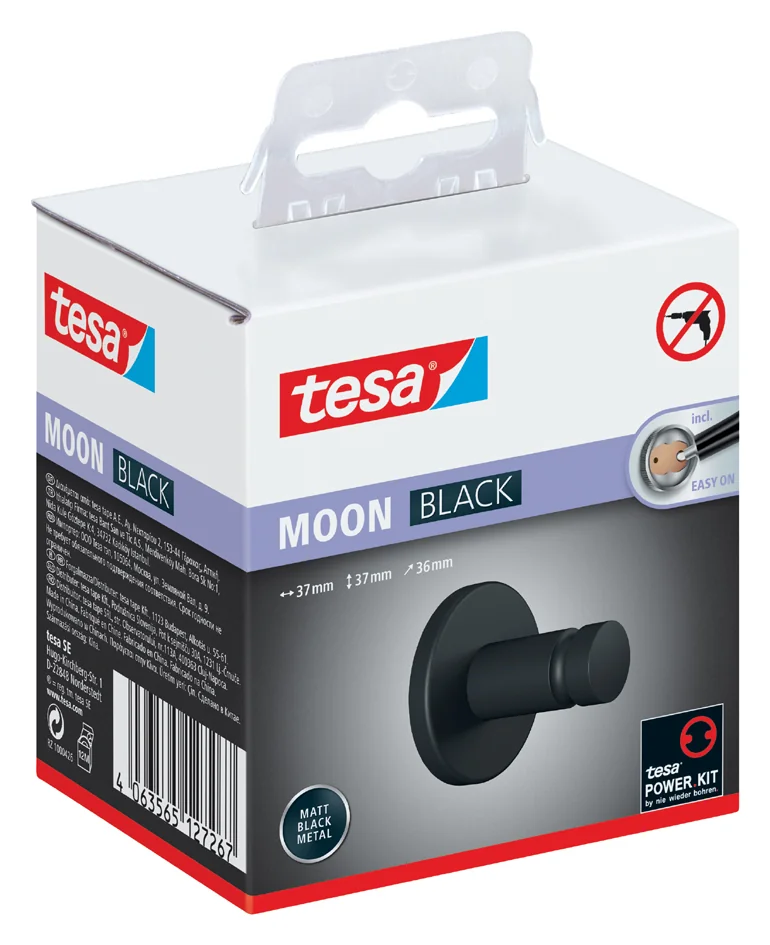 tesa Support de serviette de toilette MOON BLACK, noir - OEM 40563-00000-00