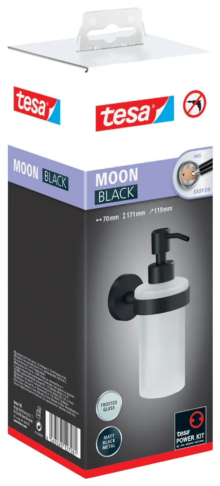 tesa Distributeur de savon MOON BLACK, verre satiné, noir - OEM 40565-00000-00