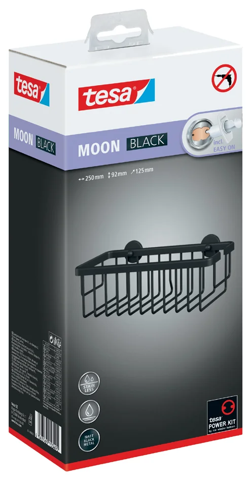 tesa Corbeille de douche MOON BLACK, 1 niveau, noir - OEM 40567-00000-00