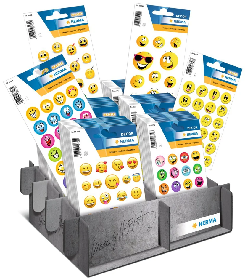 HERMA Sticker DECOR/MAGIC Happy Faces, présentoir - OEM 15790