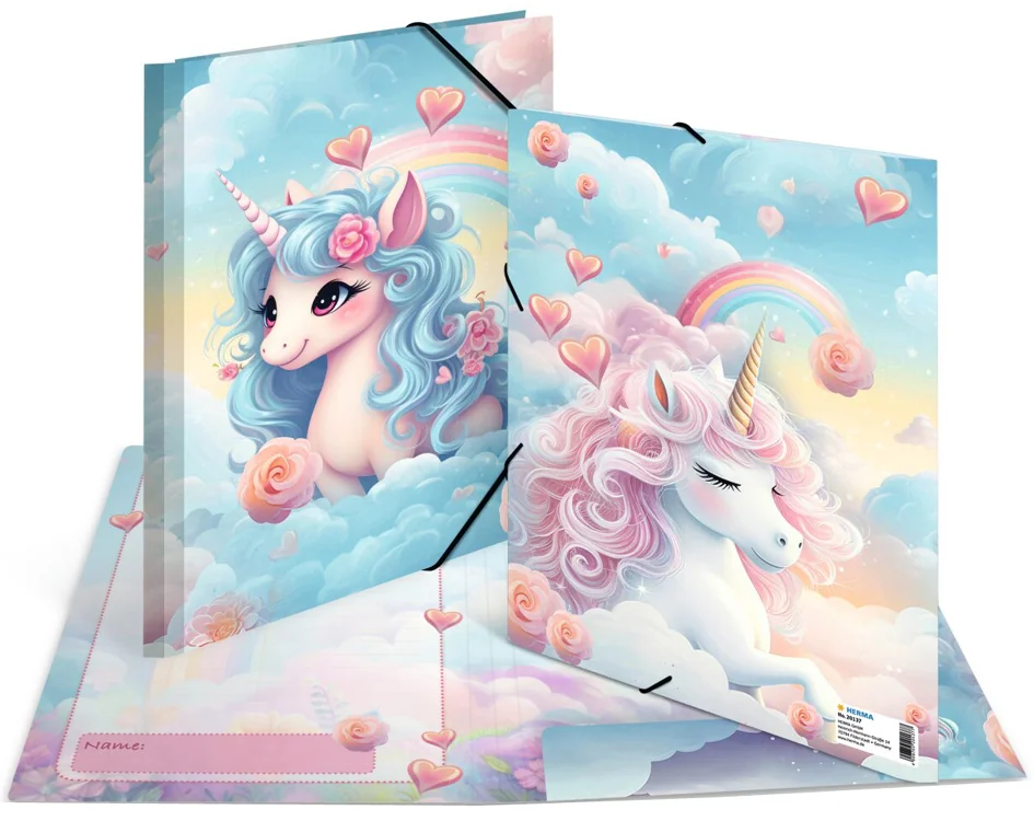 HERMA Chemise à élastique 'Happy Unicorns', carton, A4 - OEM 20137