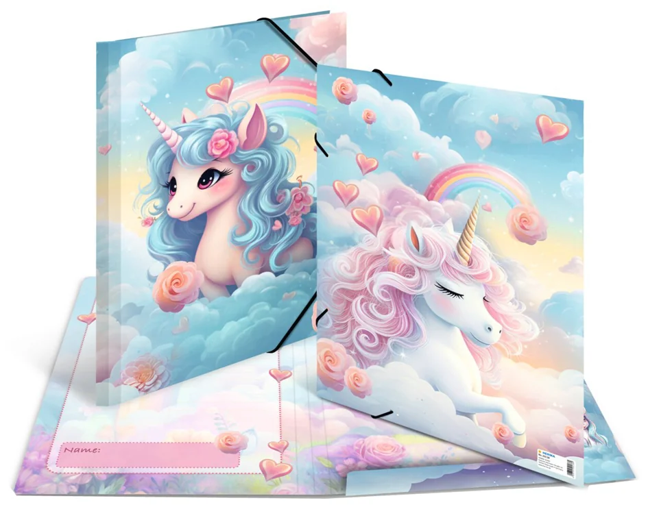 HERMA Chemise à élastique 'Happy Unicorns', carton, A3 - OEM 20138