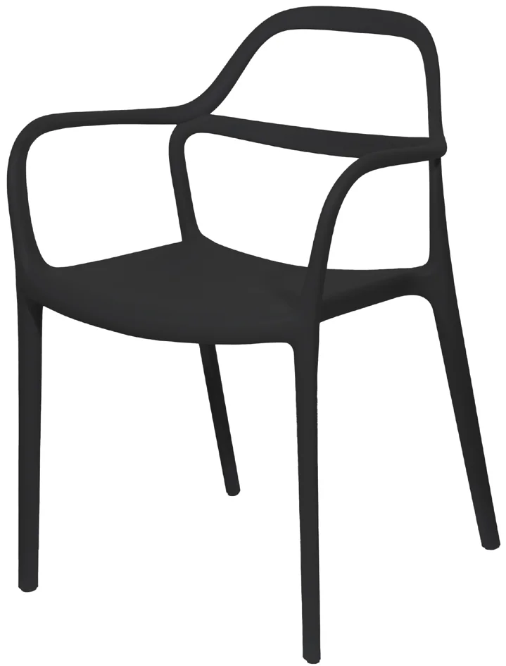PAPERFLOW Chaise visiteur d'extérieur NOVA, set de 2, noir - OEM CHNOVAX2.01