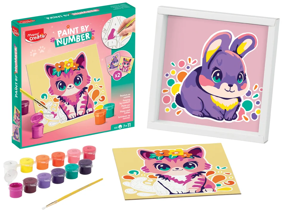 Maped Creativ Coffret de peinture au numéro Chat & Lapin - OEM 907083