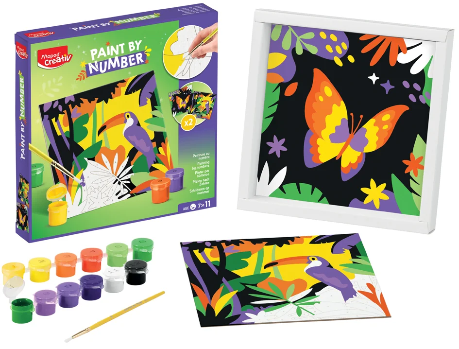Maped Creativ Coffret de peinture au numéro Léopard / Oiseau - OEM 907086