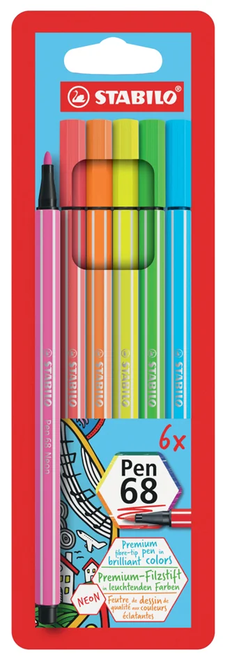 STABILO Feutre Pen 68, étui en carton de 6 - OEM EO6806-1