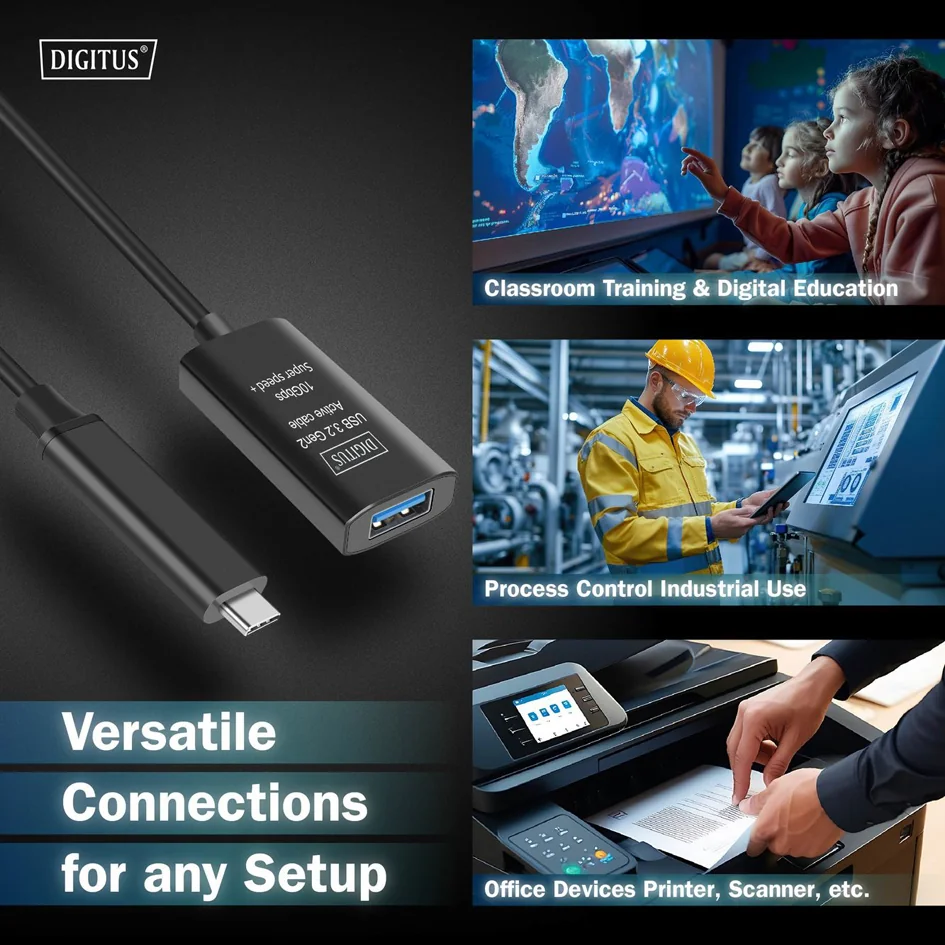 DIGITUS Câble de rallonge actif USB 3.2 Gen1, 5 m - OEM DA-73110 – Image 4